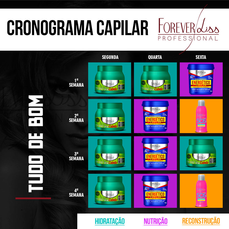 Forever Liss Cronograma Capilar Tudo de Bom Forever Liss Cronograma Capilar Tudo de Bom